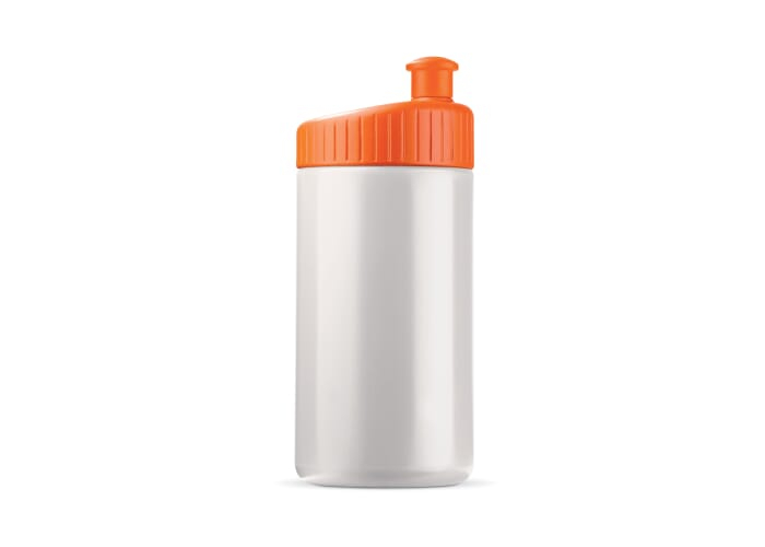 Gourde sport personnalisable 500 ml - Design Blanc / Orange